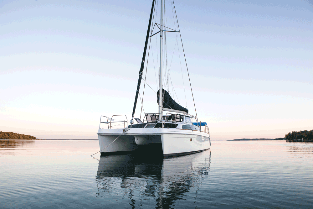 catamaran on lake michigan