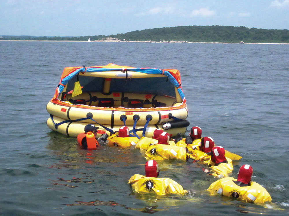 inside a life raft