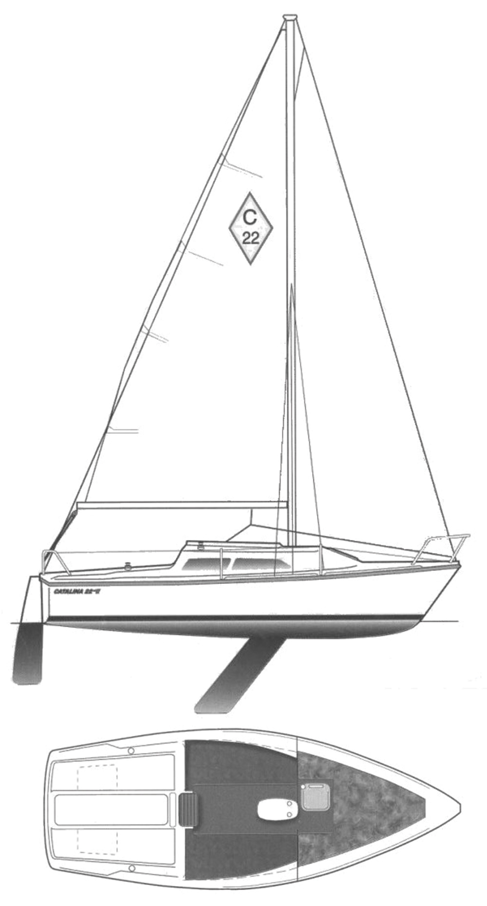 1975 22 ft catalina sailboat